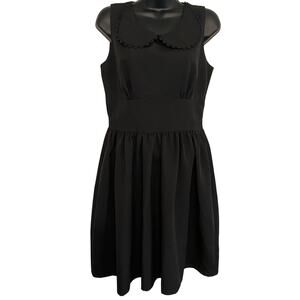 Sourpuss Peter Pan Collar Dress Womens Sz Medium Scalloped Retro Sleeveless